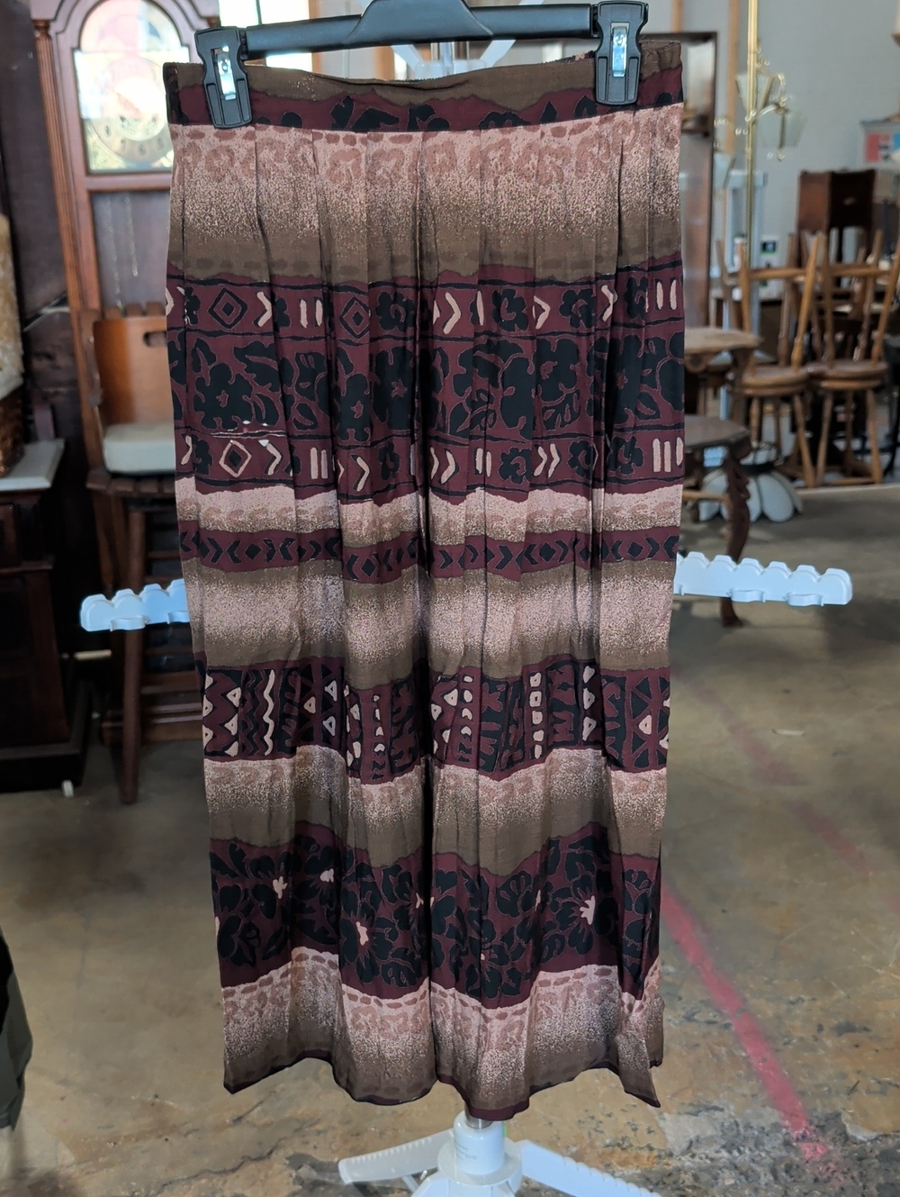Vtg. Justin B. Jones NY Boho Earthy Midi Skirt - Tan & Brown